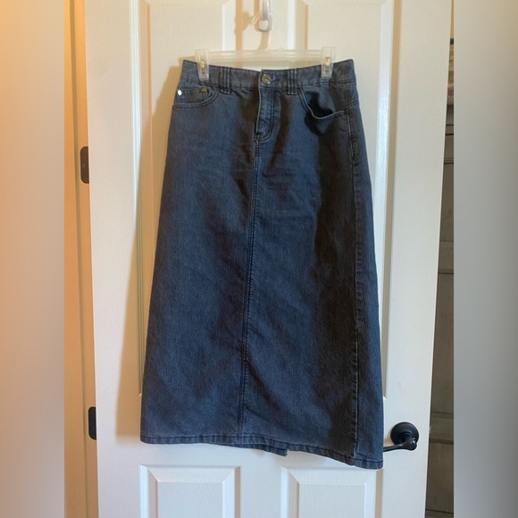 Christopher and Banks size 4 striped jean skirt - Picture 3 of 3